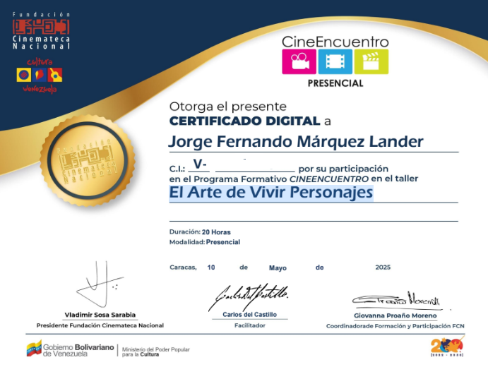 Taller “El arte de vivir personajes“